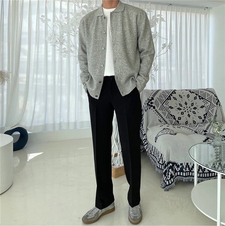 Straight casual plain pants