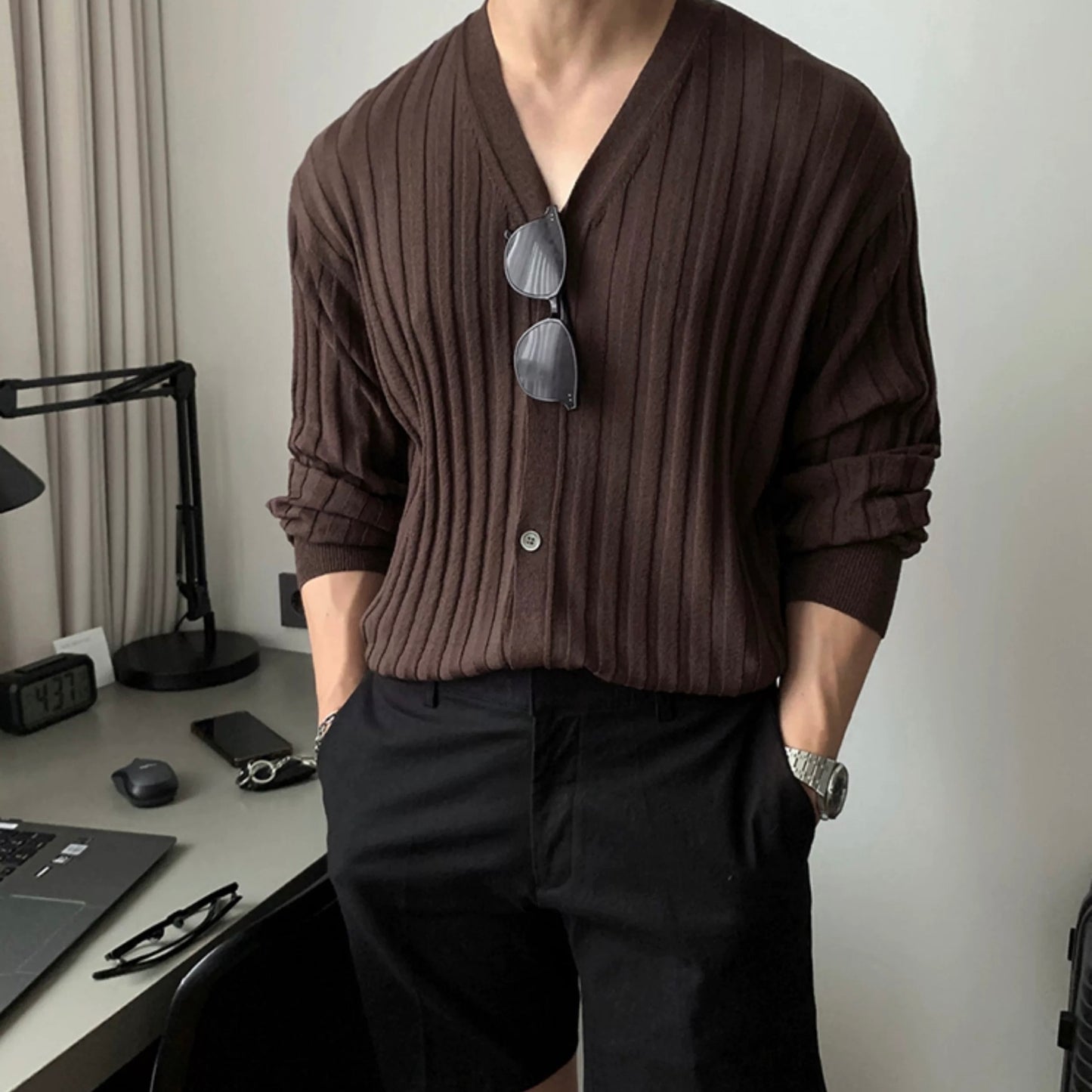 Korean Muscle Knit Cardigan