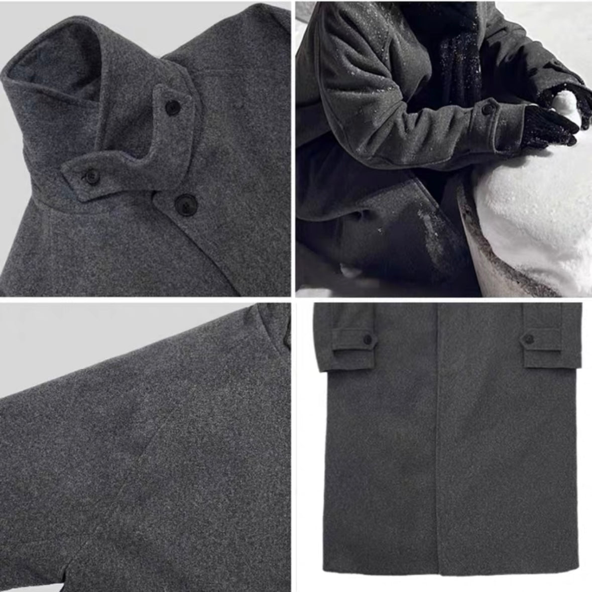 Loose gray tweed coat