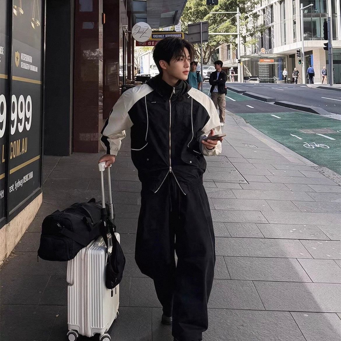 Contrast Piping Track Jacket