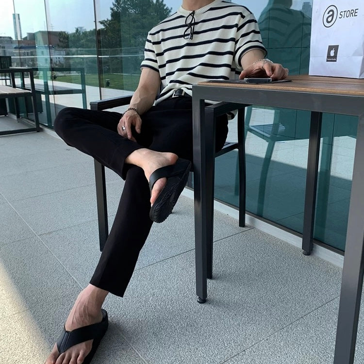 Breathe Easy Striped Casual Tee