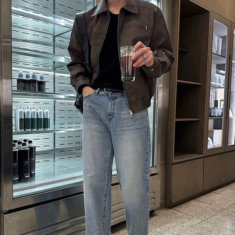 American Retro Short Leather Jacket