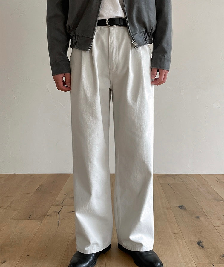 Draped Casual Straight Pants