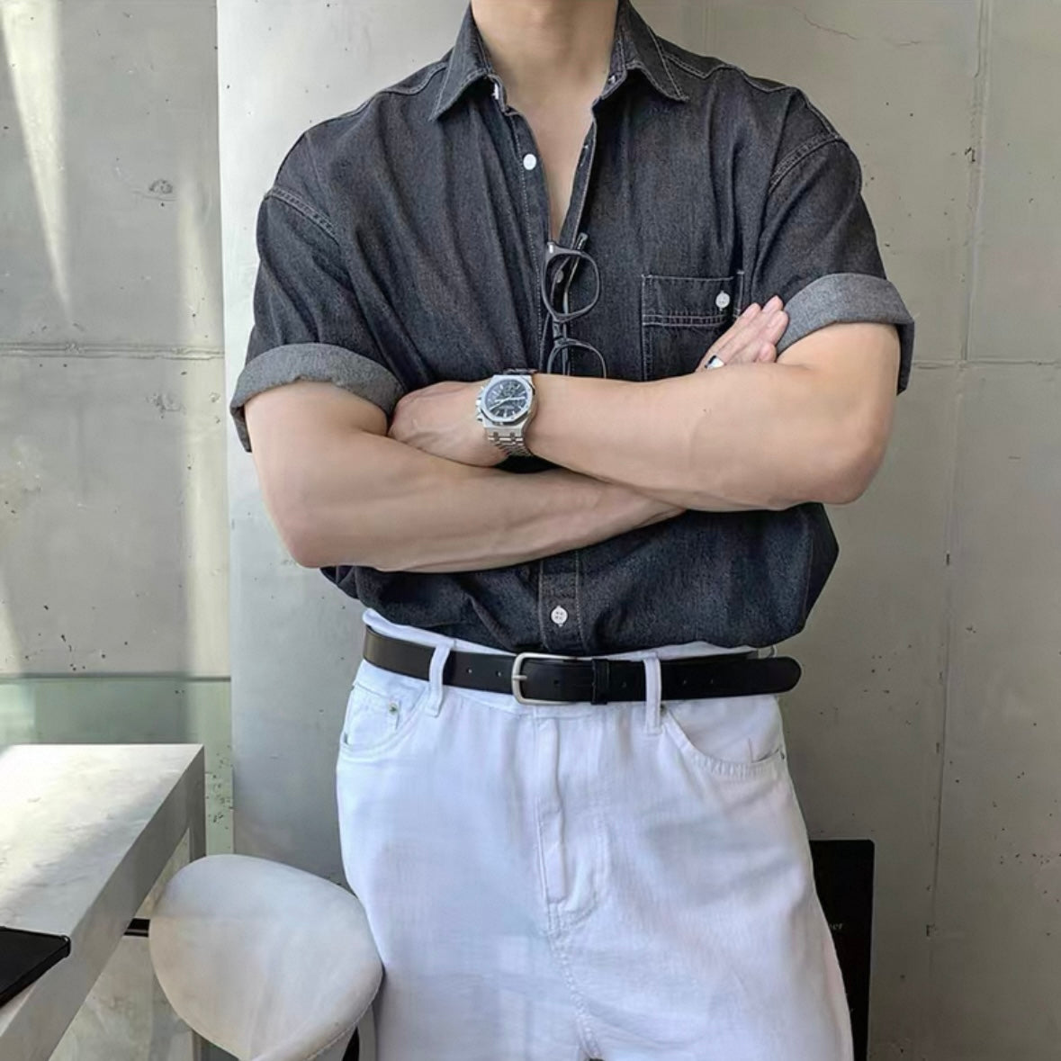 Korean Stylish Casual Denim Shirt