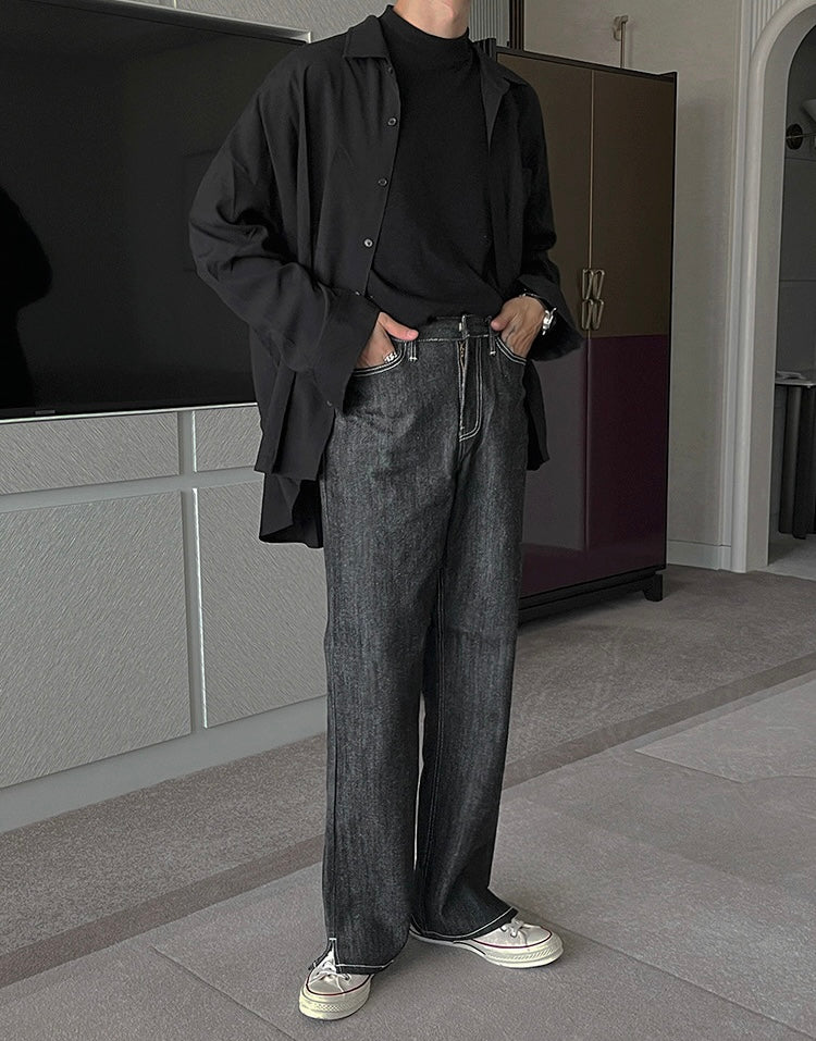 Open straight drag pants