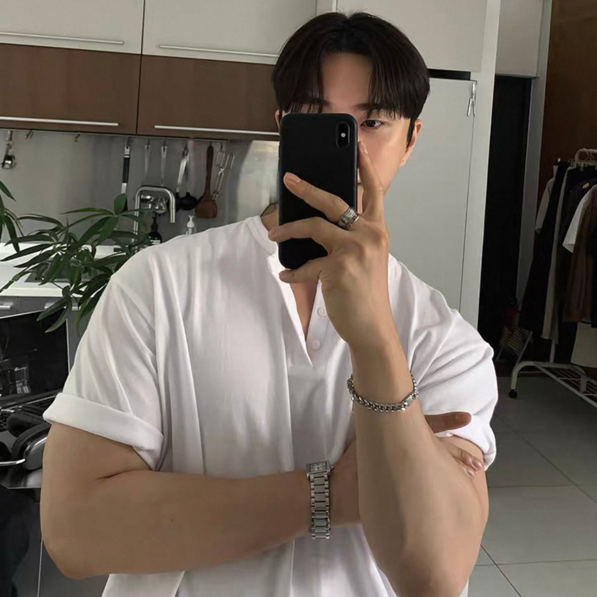 Henry Collar Casual Summer T-shirt