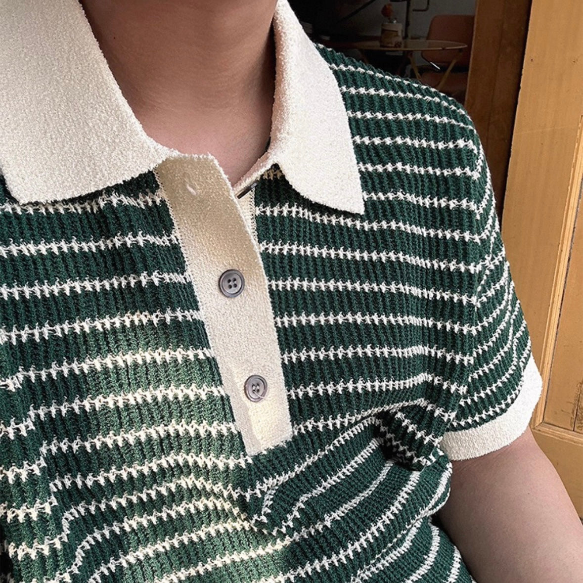 Korean Striped Polo Shirt