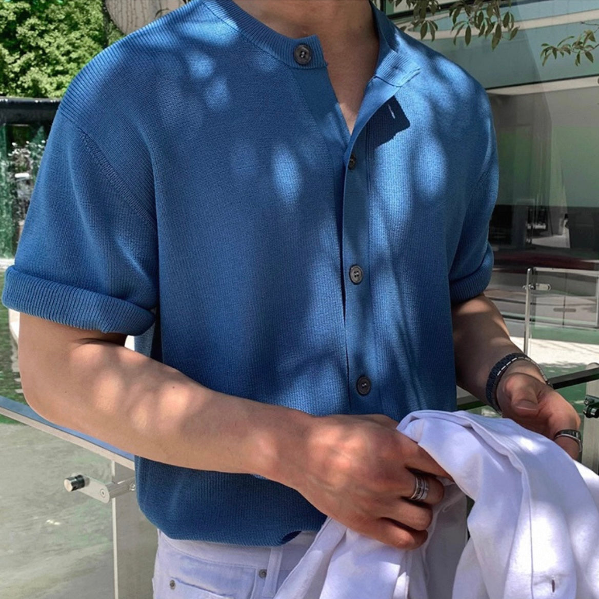 Korean Short-Sleeve Cardigan T-shirt