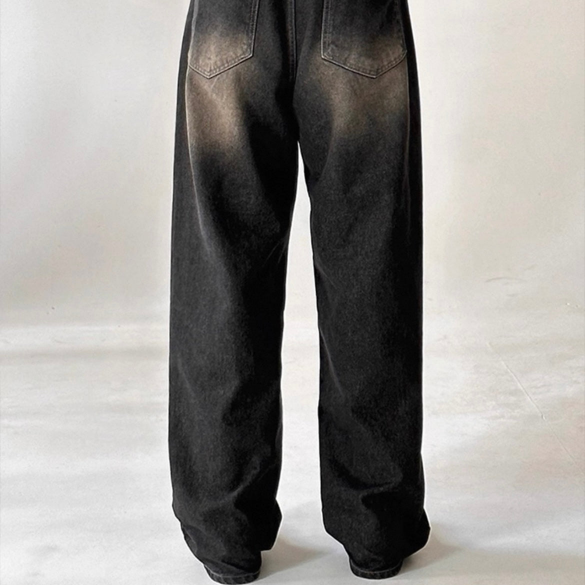 Retro Washed Wide-Leg Jeans