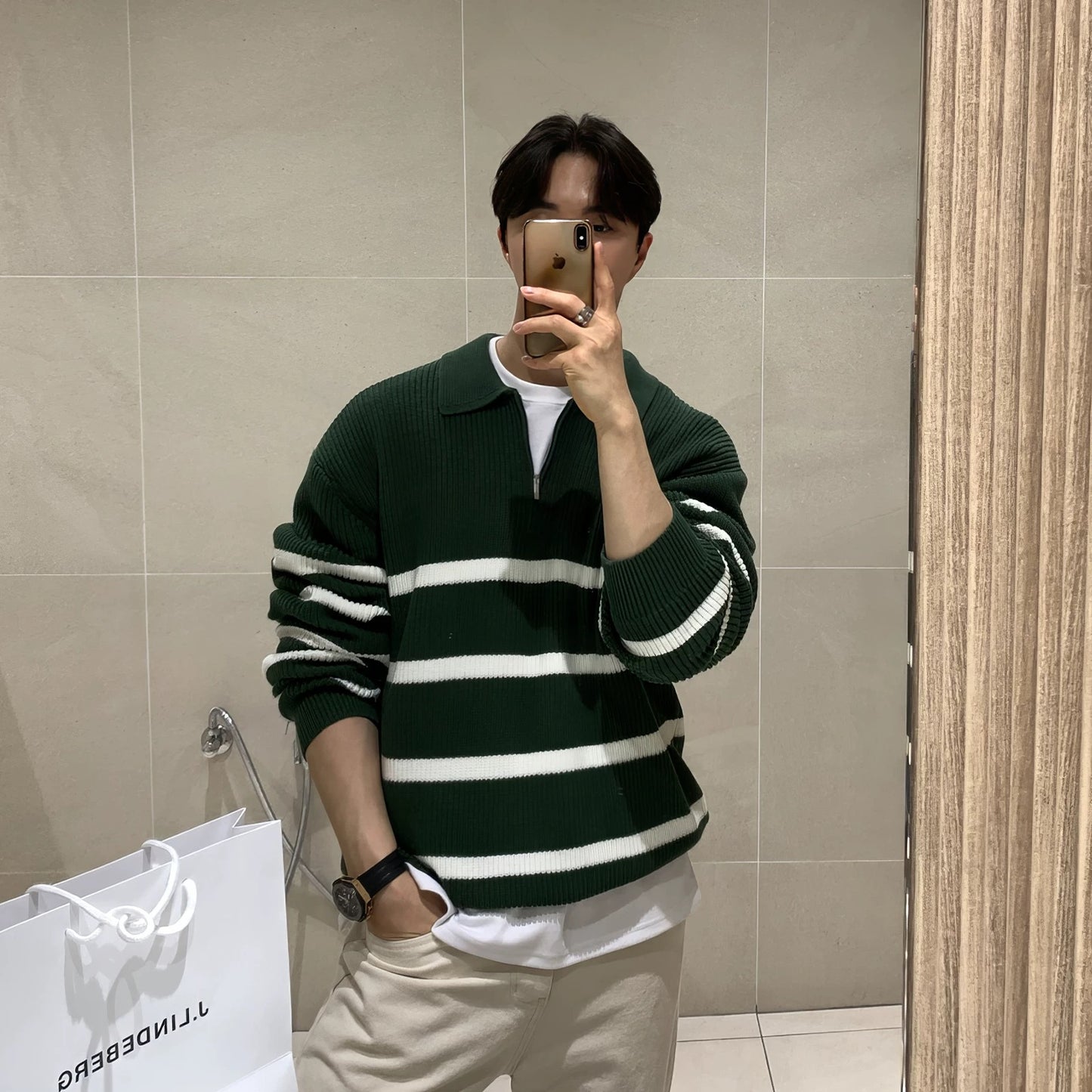 Half-zip knit sweater