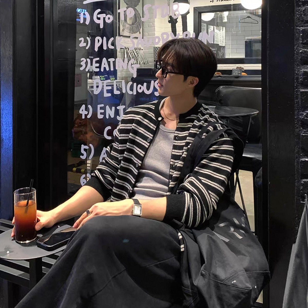 Minimalist Striped Cardigan