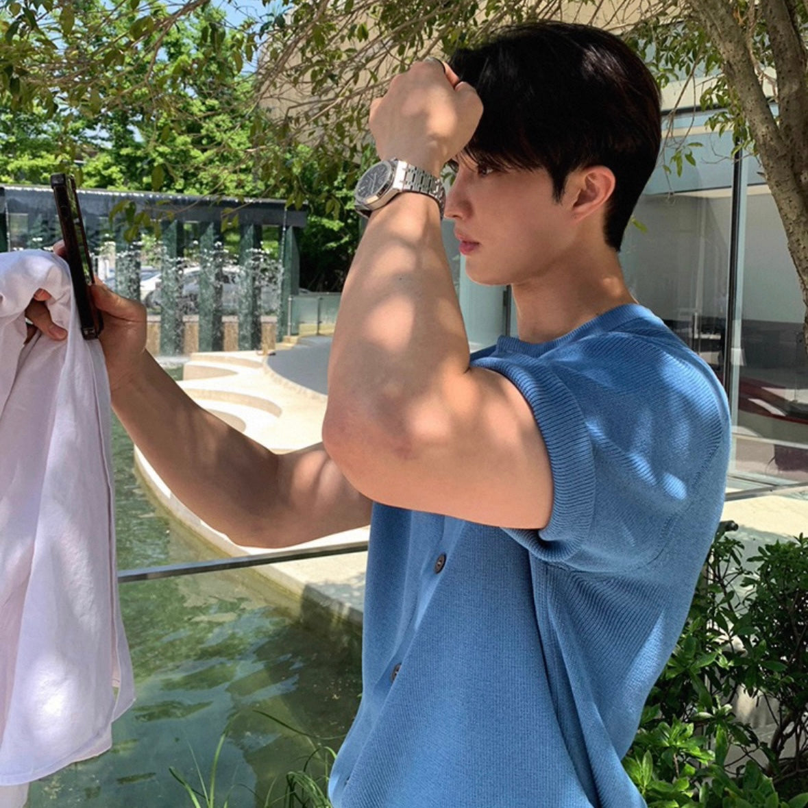 Korean Short-Sleeve Cardigan T-shirt