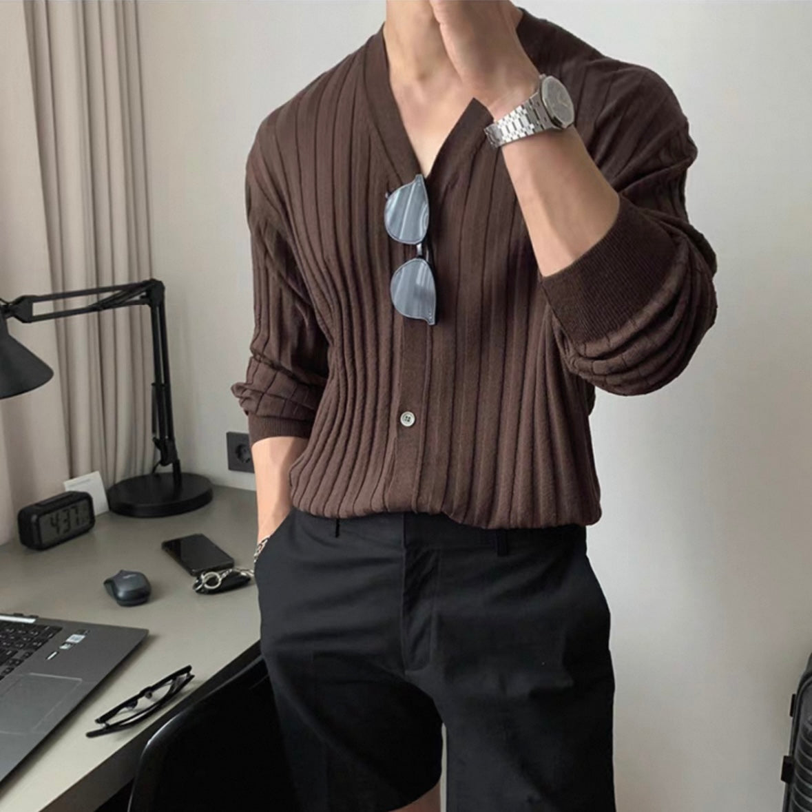 Korean Muscle Knit Cardigan