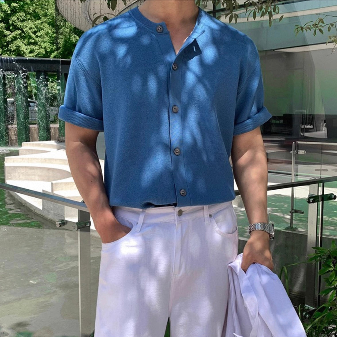 Korean Short-Sleeve Cardigan T-shirt