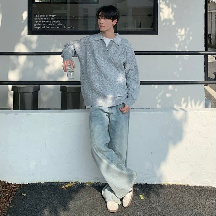 Casual 2 Piece Lapel Knit Sweater