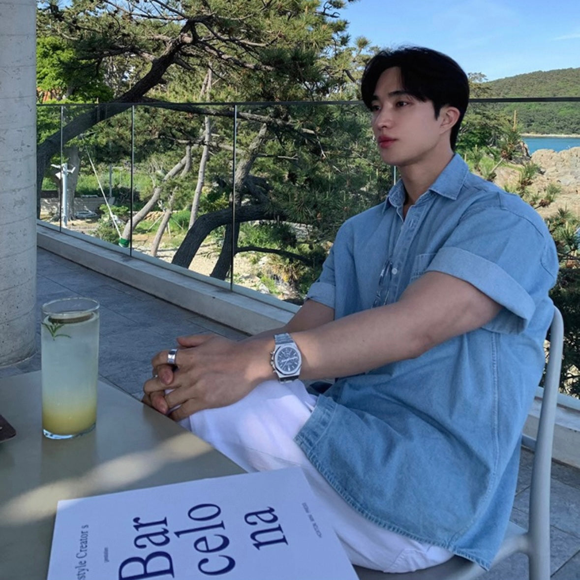 Retro Wash Denim Summer Shirt