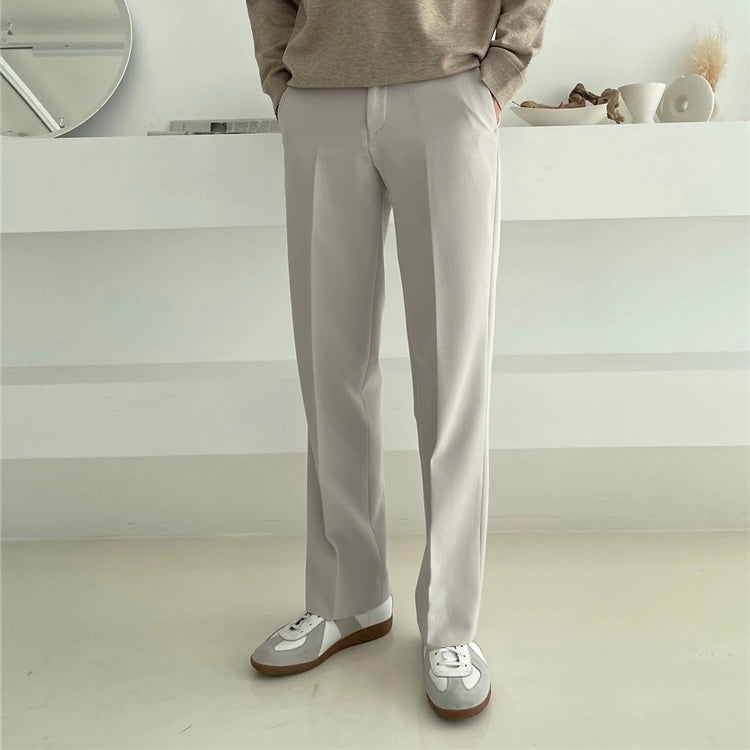 Straight casual plain pants