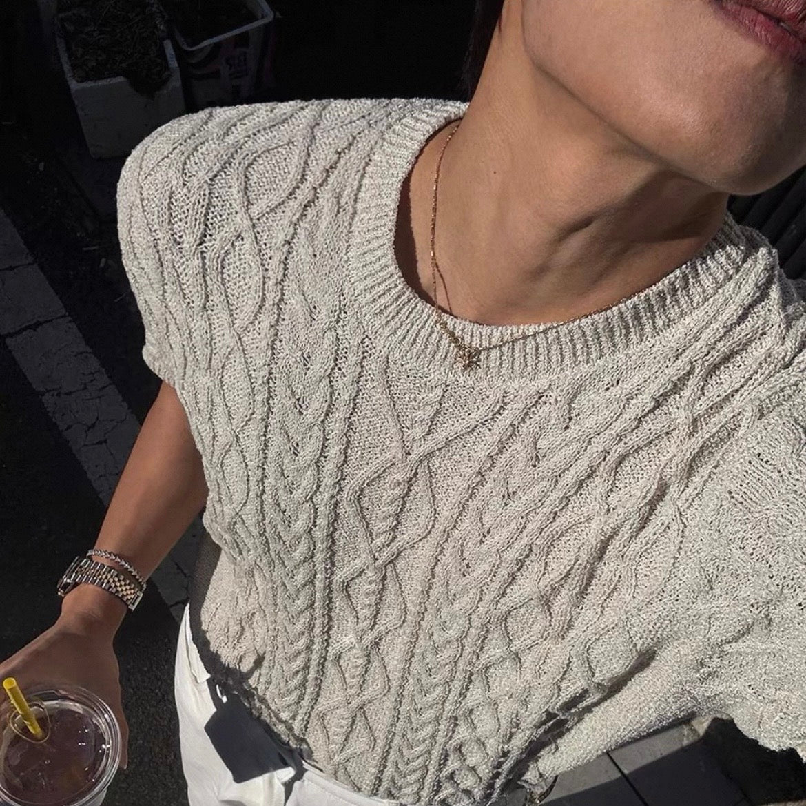 Loose Summer Knit T-Shirt