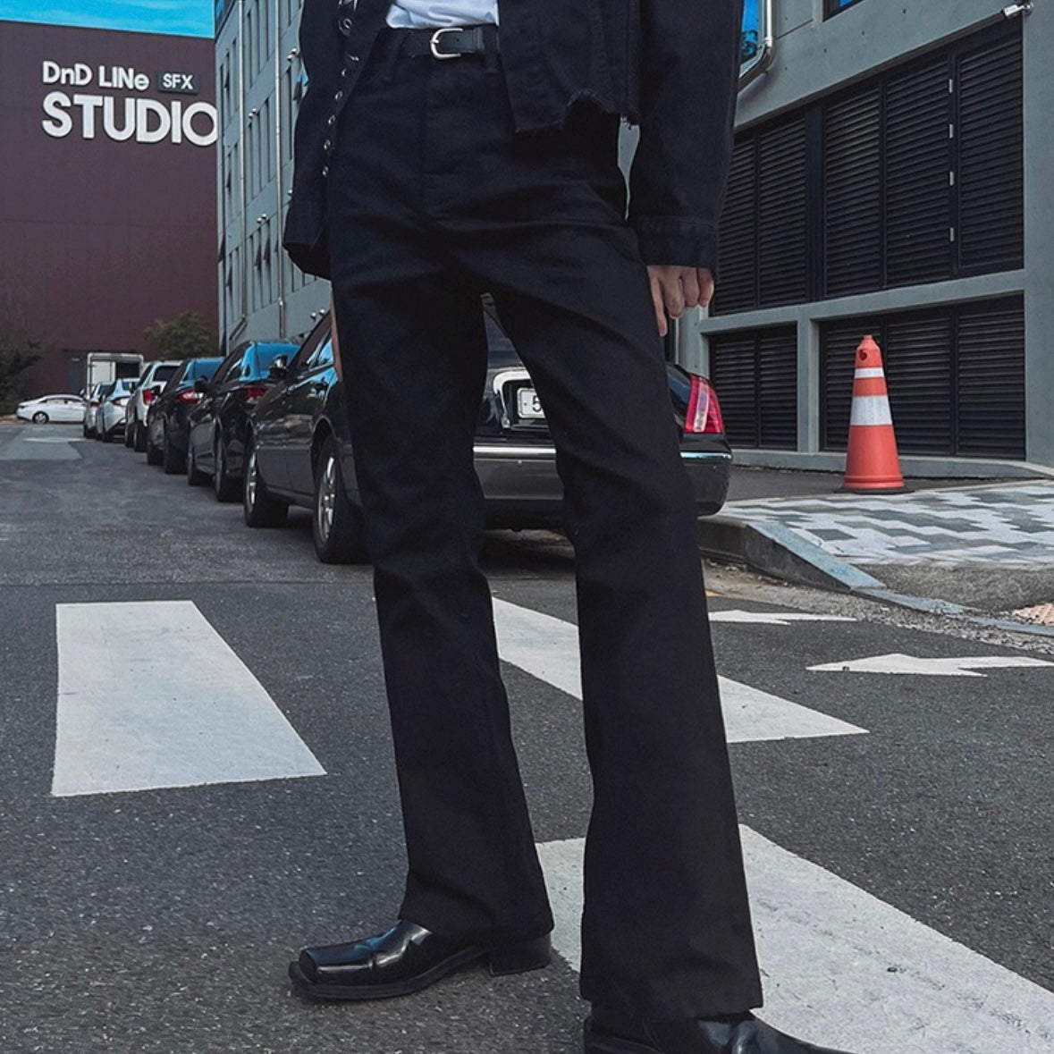 Slim Fit Black Flare Jeans