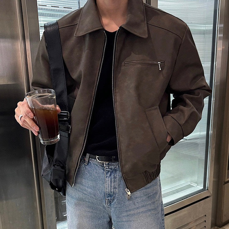 American Retro Short Leather Jacket