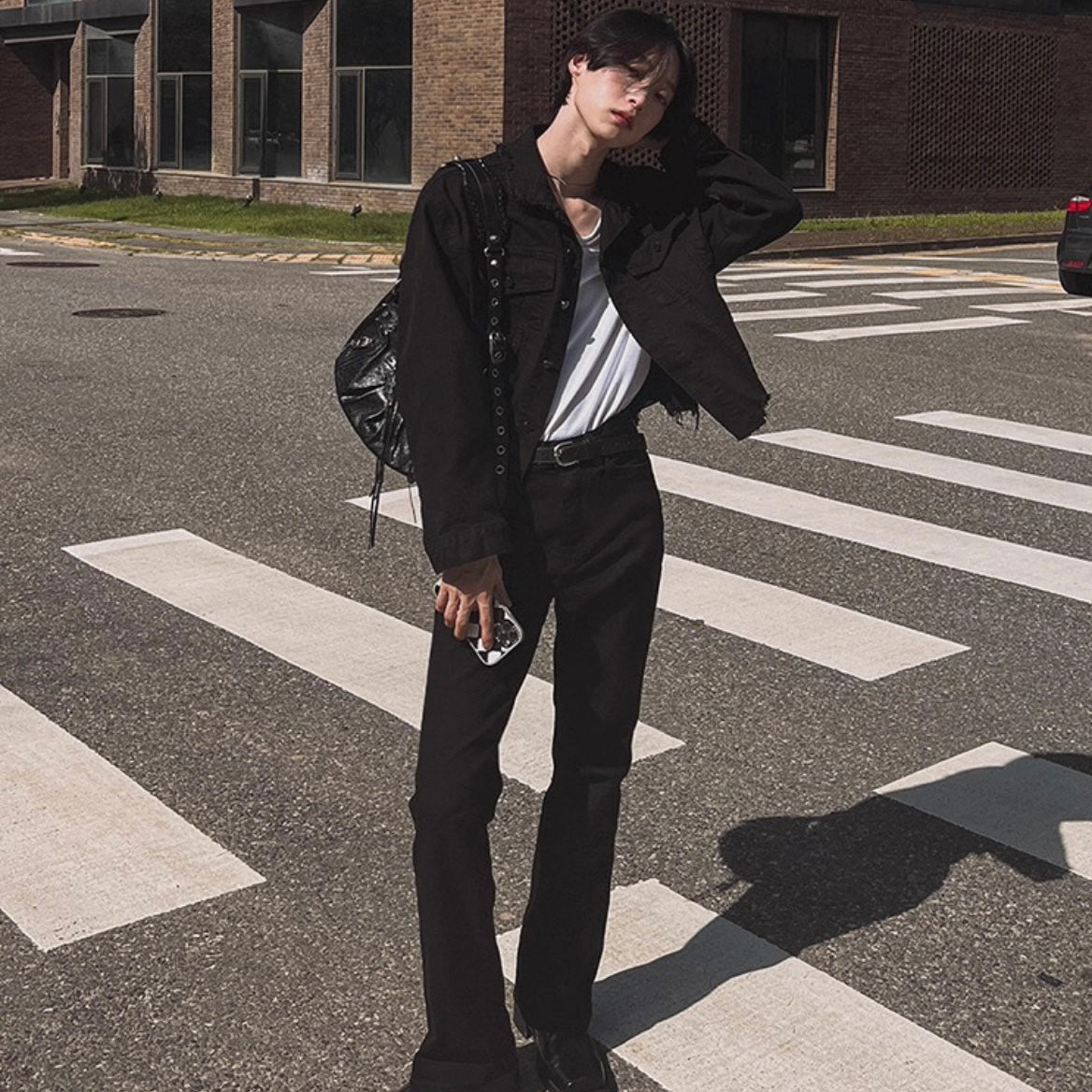 Slim Fit Black Flare Jeans