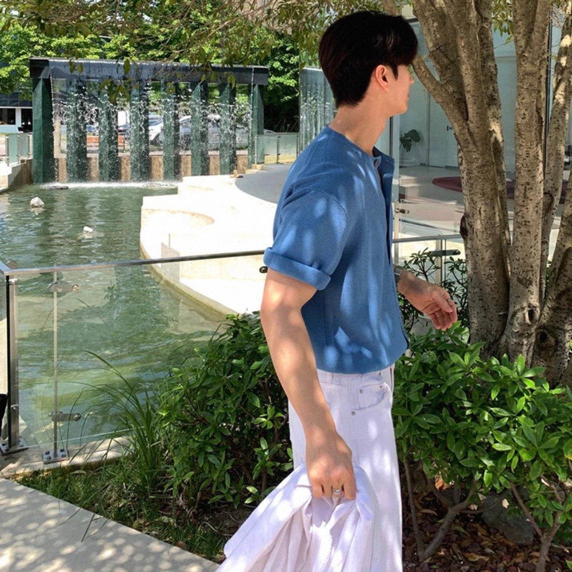 Korean Short-Sleeve Cardigan T-shirt