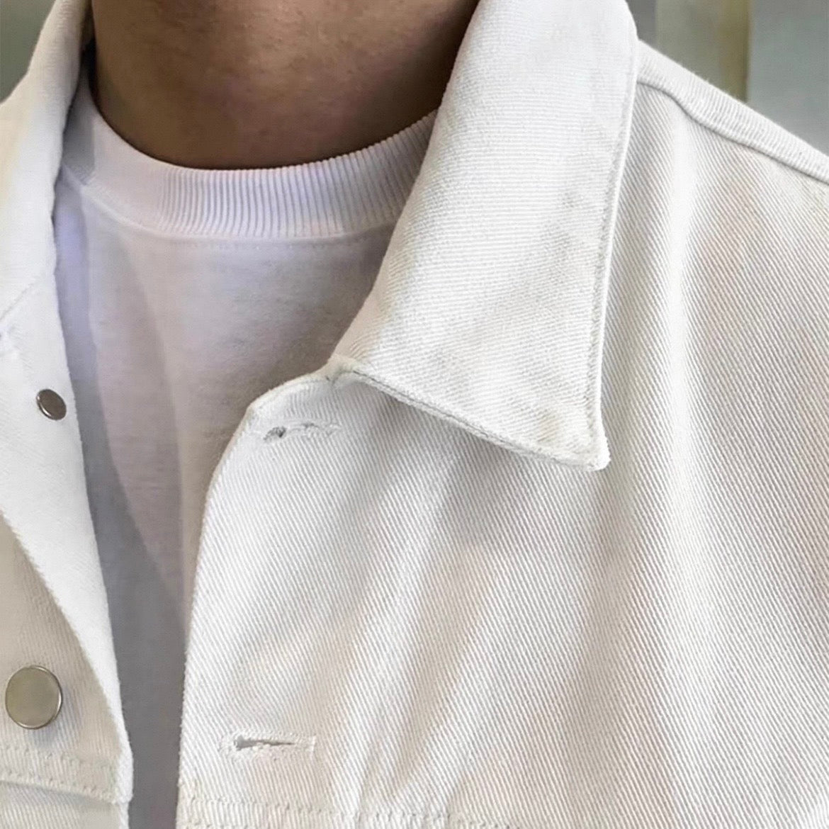 Casual White Denim Jacket