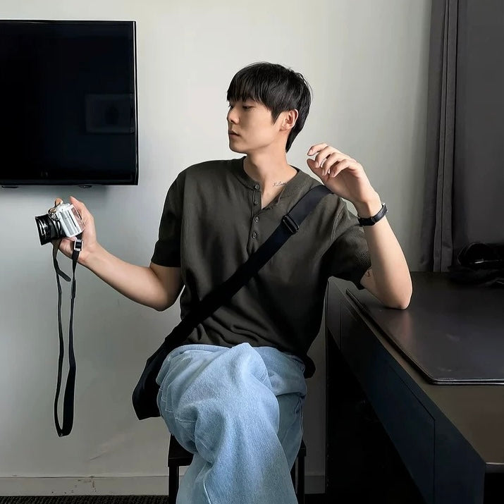 Korean Trendy Henry T-shirts