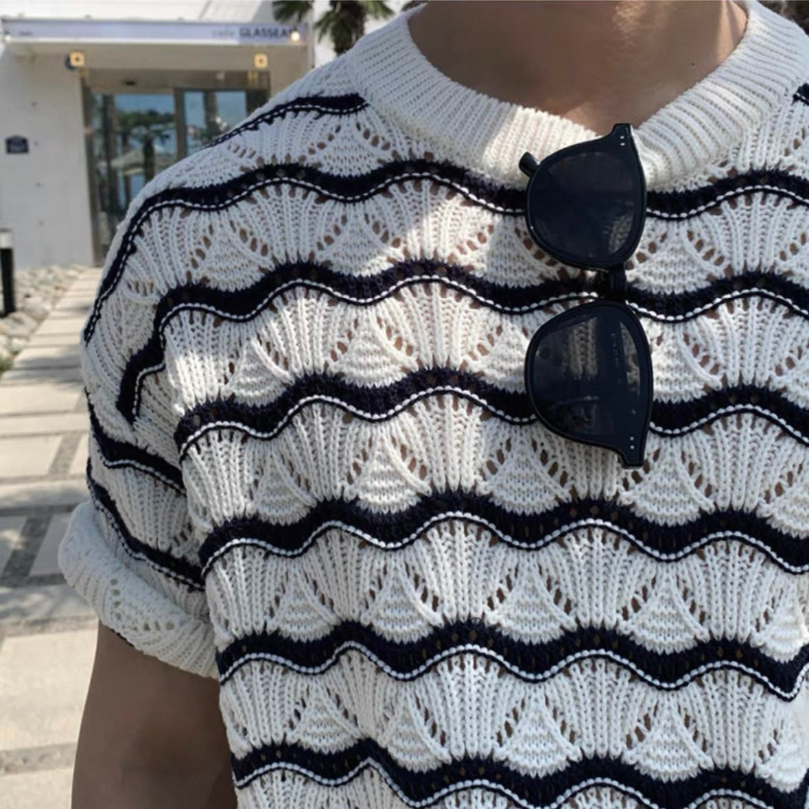 Korean Striped Casual Knit T-shirt