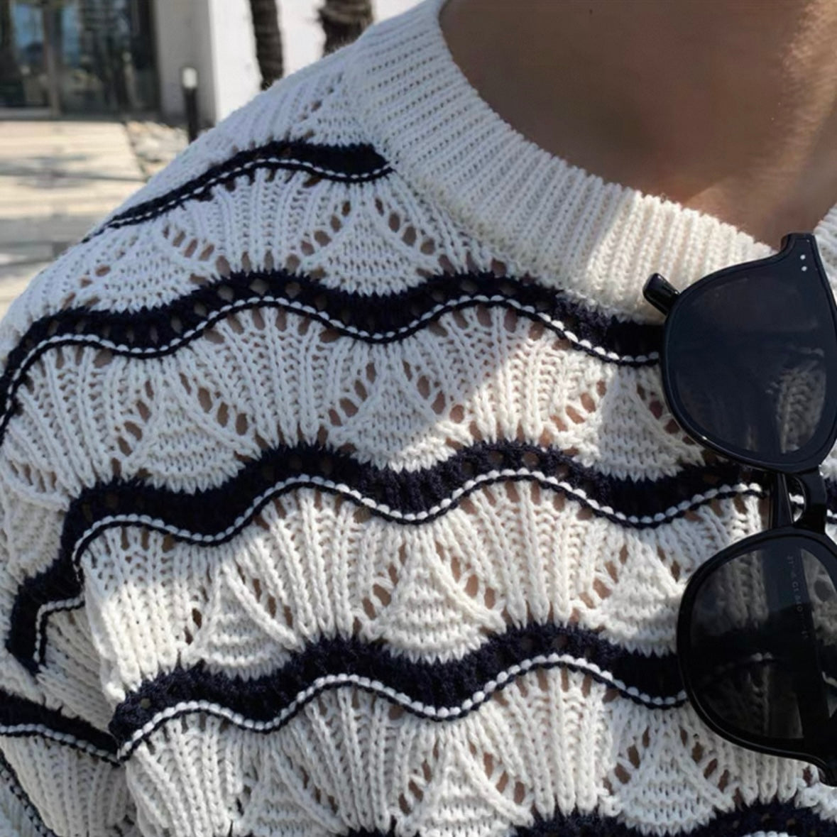 Korean Striped Casual Knit T-shirt