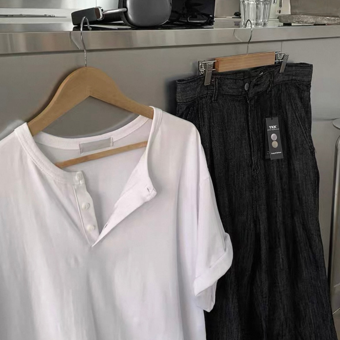 Henry Collar Casual Summer T-shirt