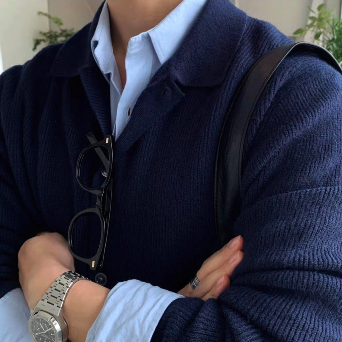 Blended Knit Cardigan Casual