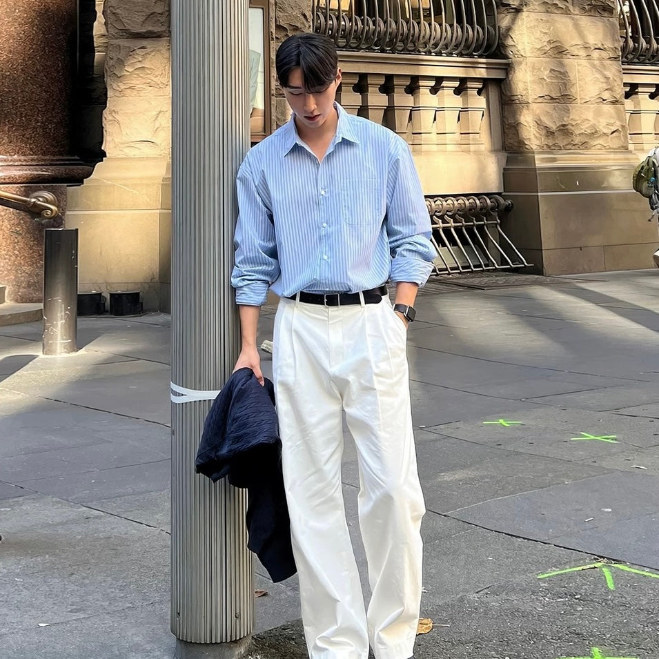 Blue Striped Casual Shirt