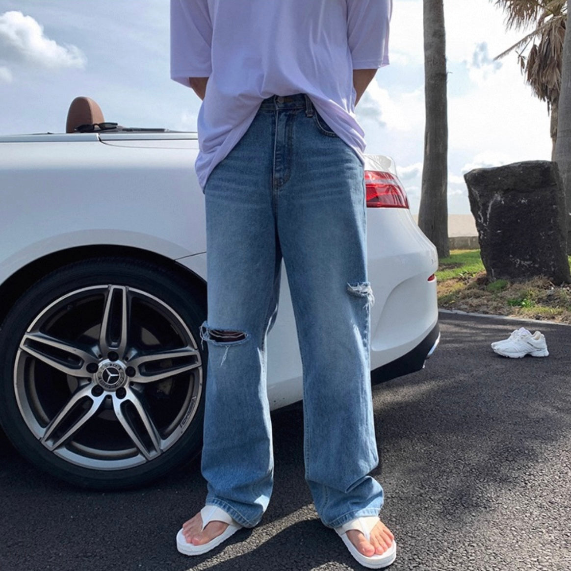 Retro Loose Fit Ripped Jeans