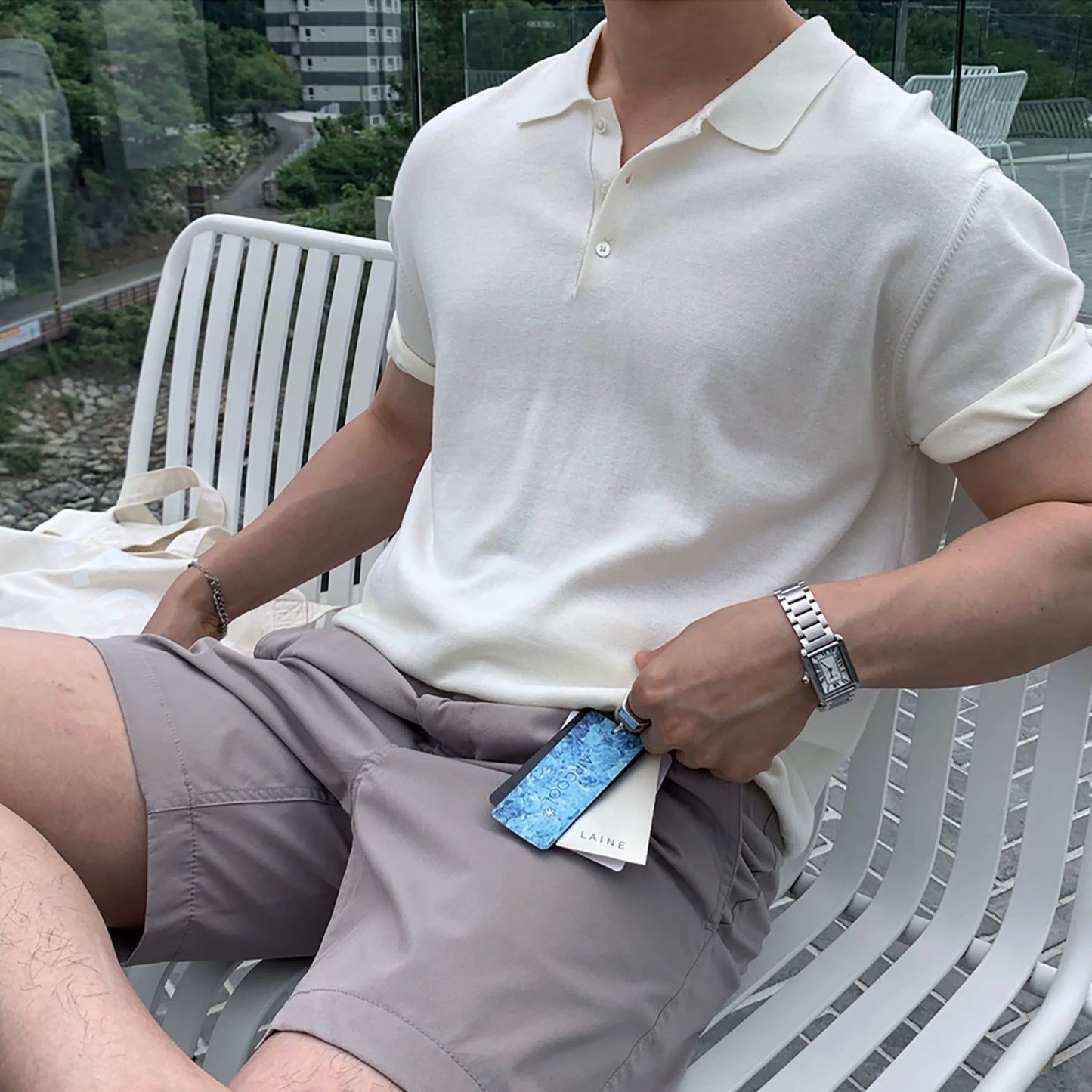 Korean Chic Breathable Knit Tee