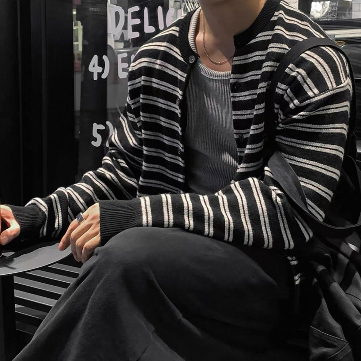 Minimalist Striped Cardigan