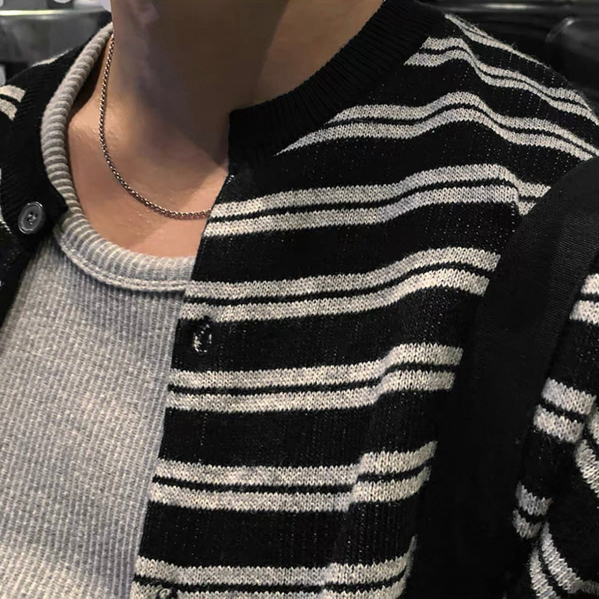 Minimalist Striped Cardigan
