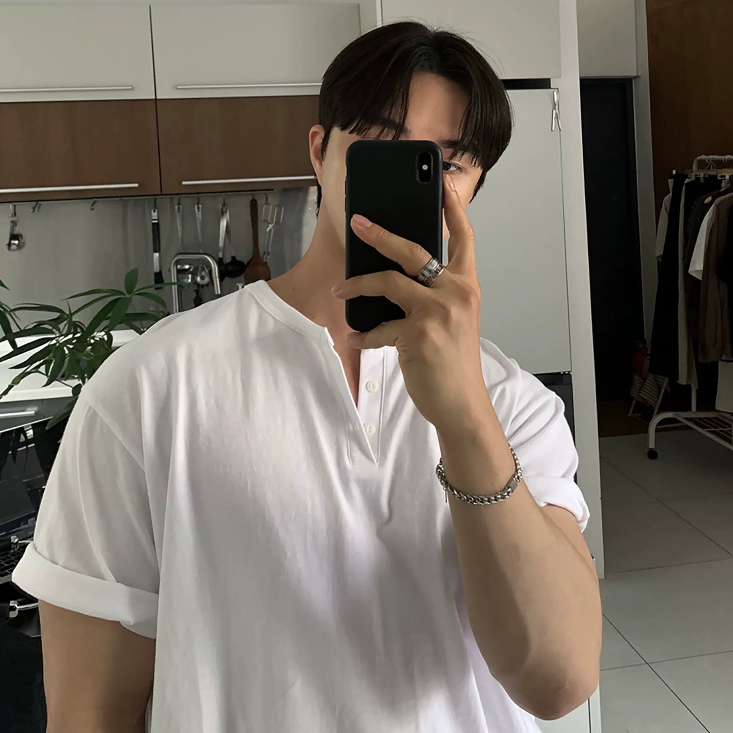 Henry Collar Casual Summer T-shirt