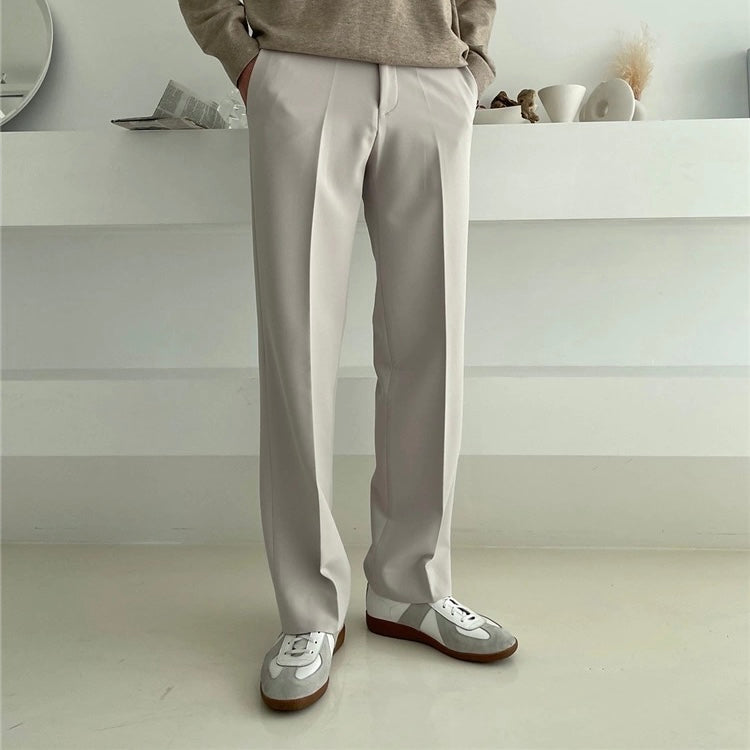 Straight casual plain pants