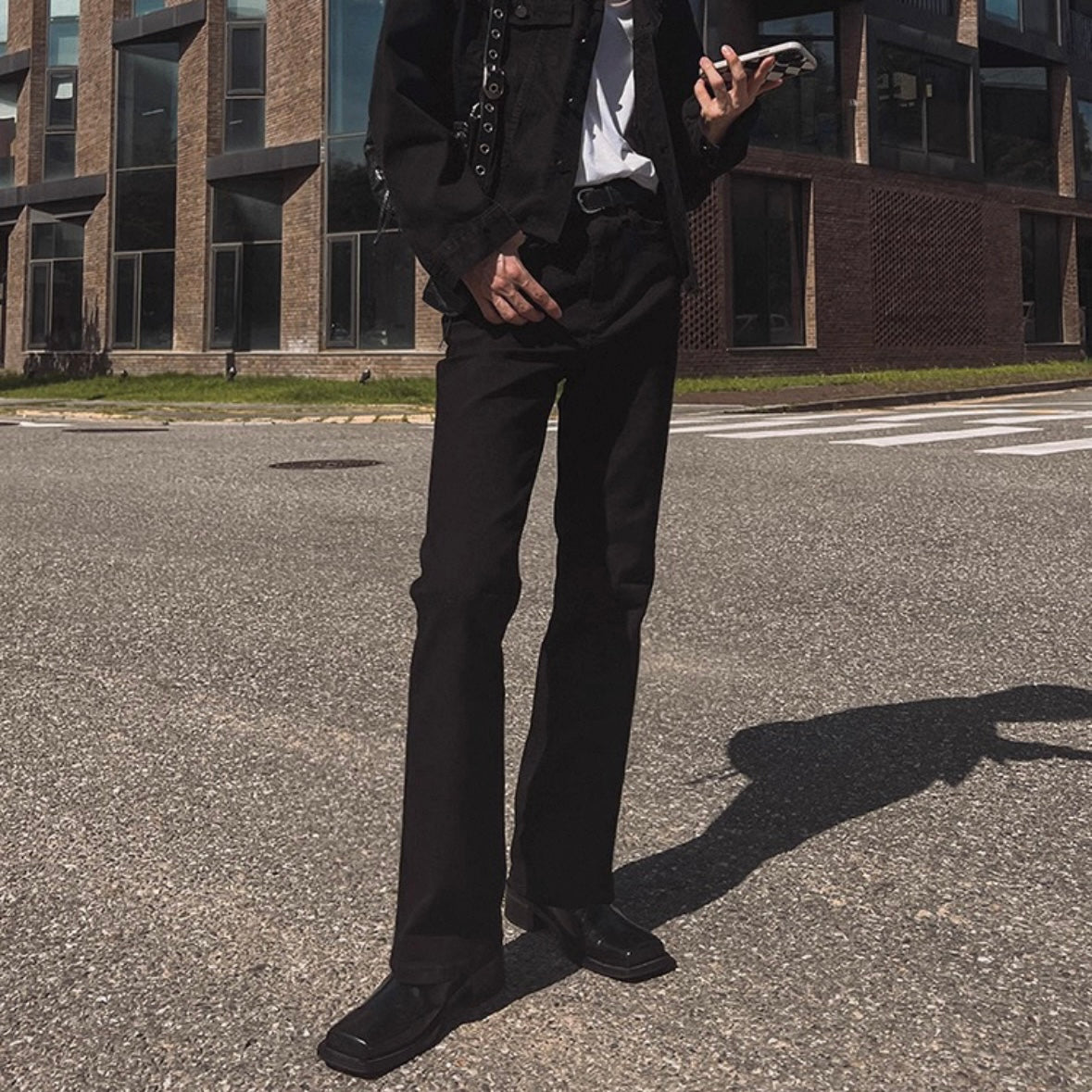 Slim Fit Black Flare Jeans