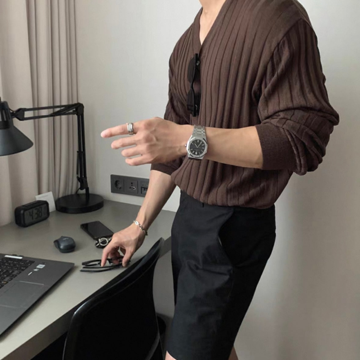 Korean Muscle Knit Cardigan