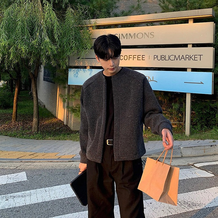 Round Neck Sweater Jacket