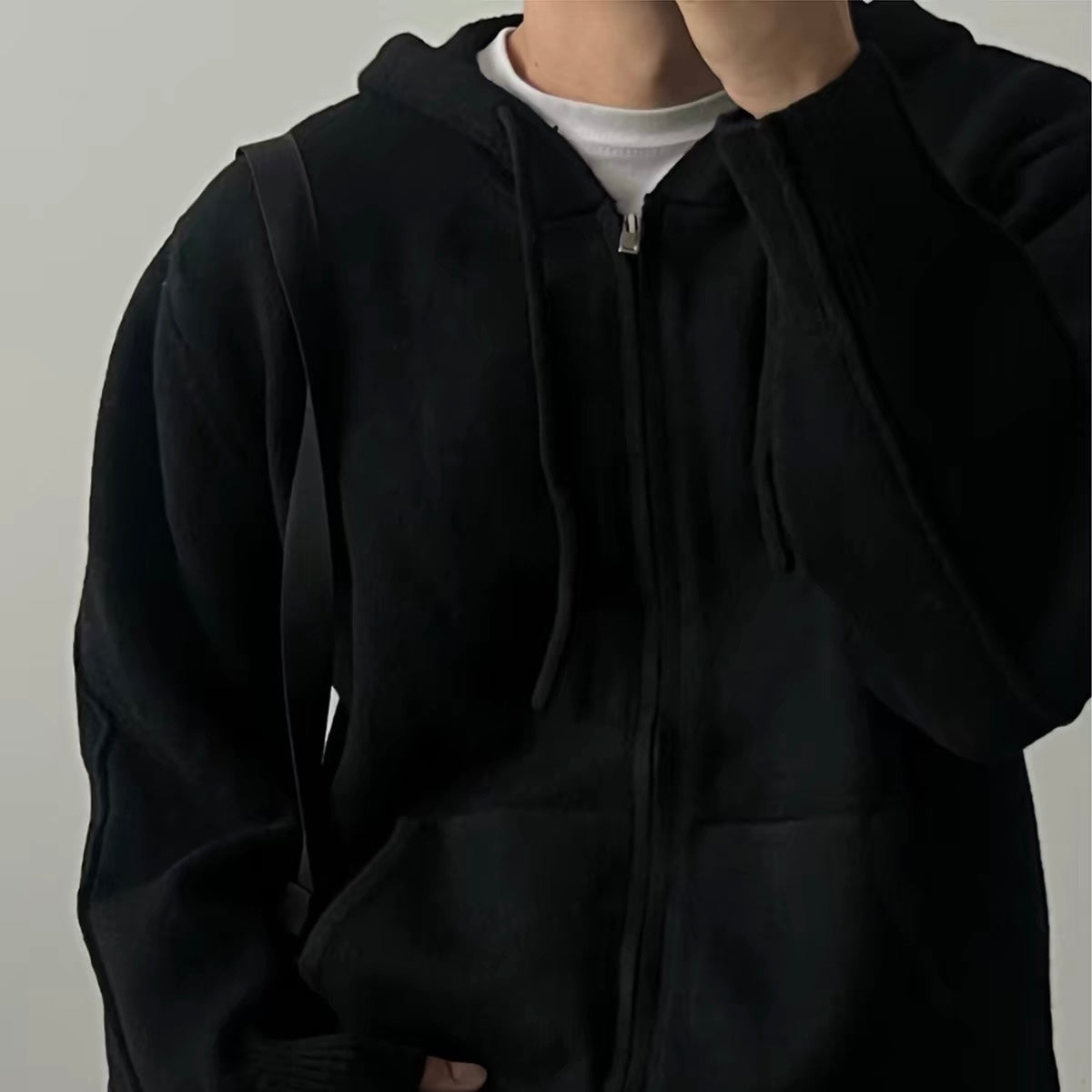 Ribbed Zip-Up Hoodie