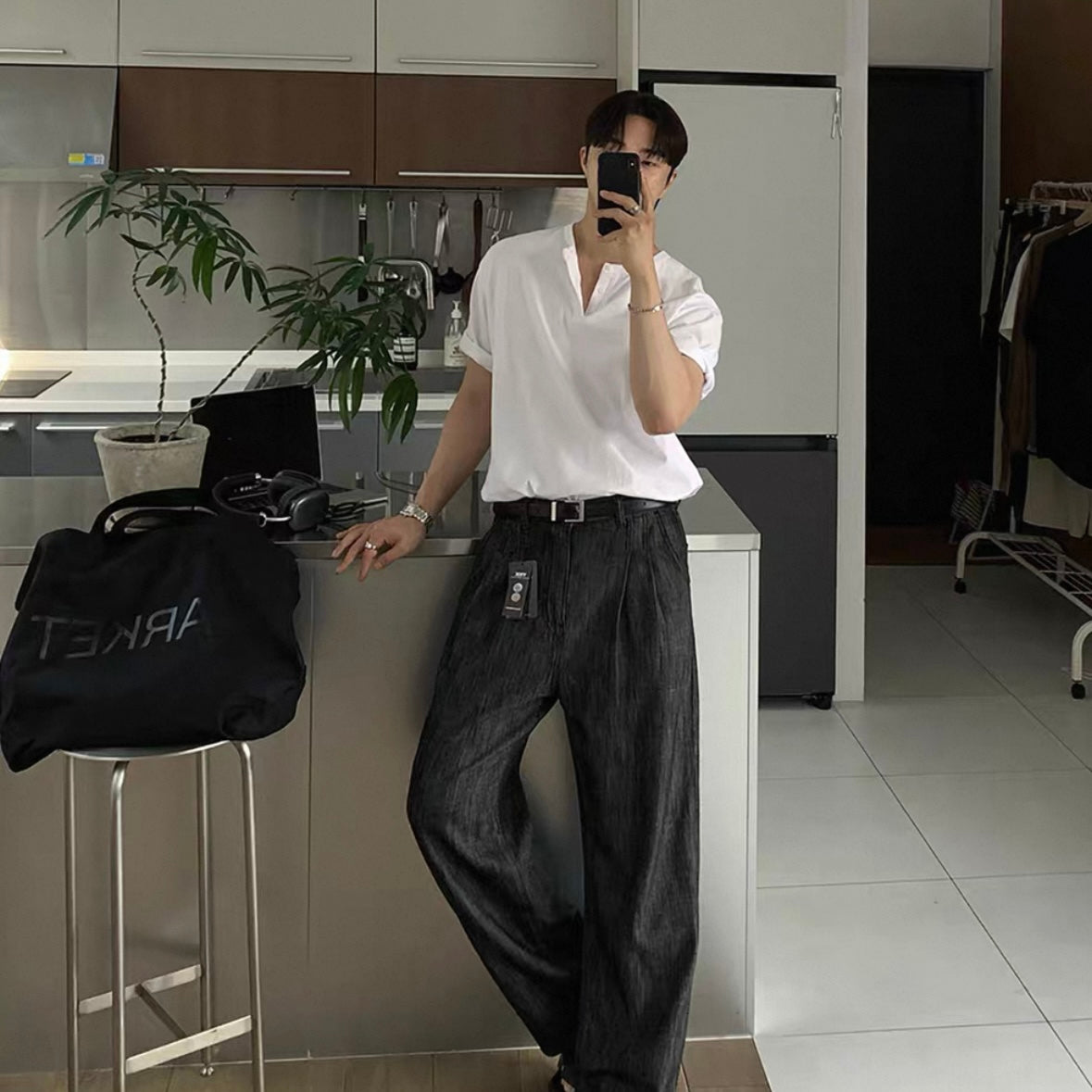 Henry Collar Casual Summer T-shirt