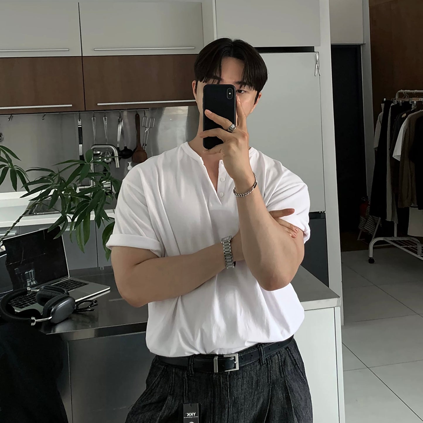 Henry Collar Casual Summer T-shirt