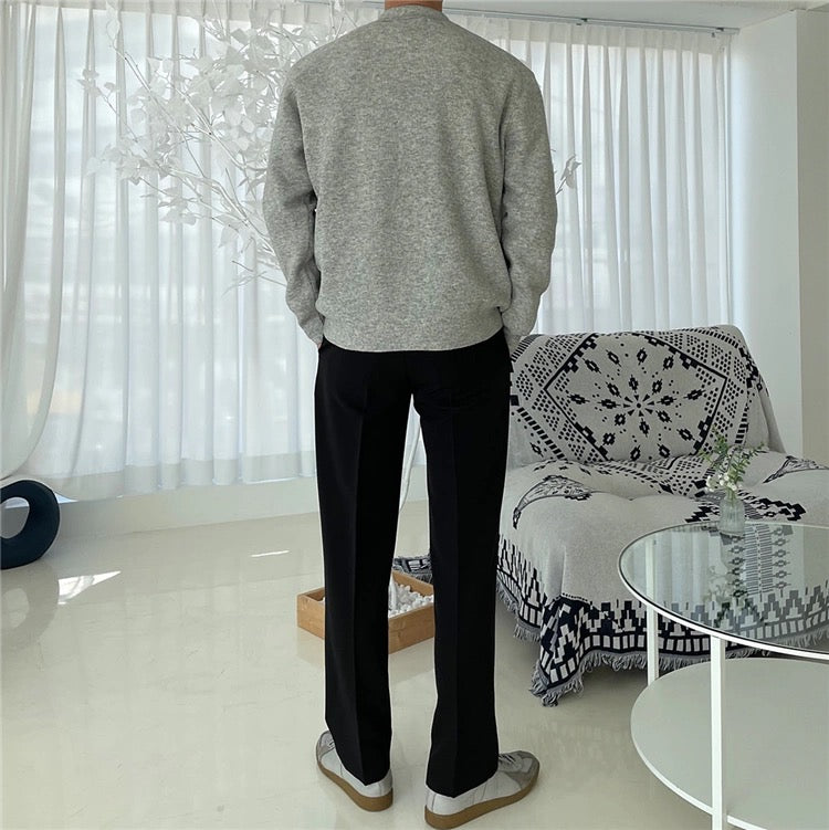 Straight casual plain pants