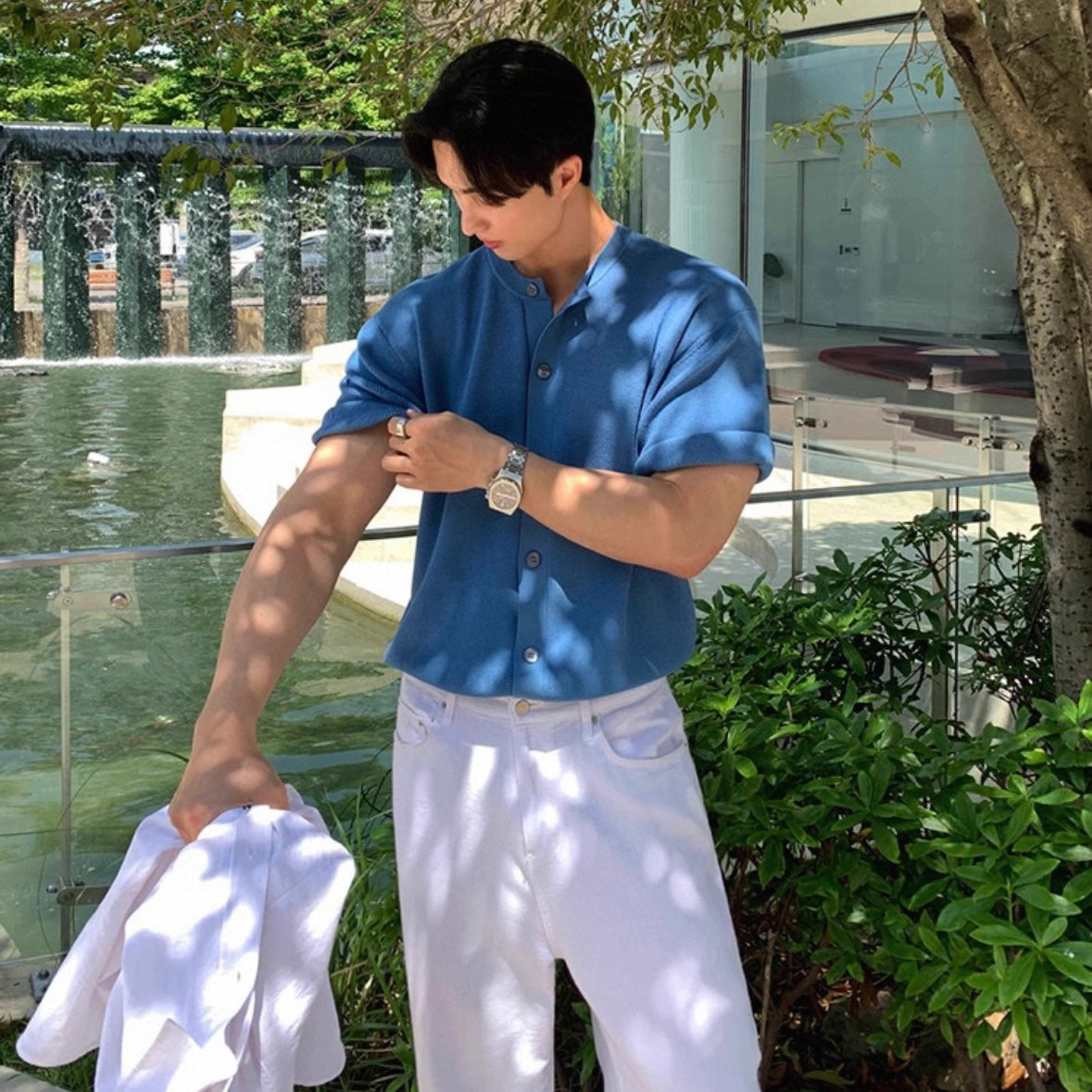 Korean Short-Sleeve Cardigan T-shirt