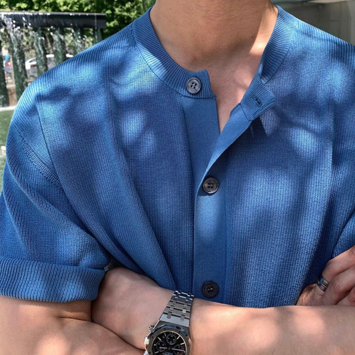 Korean Short-Sleeve Cardigan T-shirt