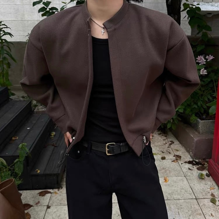 Minimal Collarless Blouson