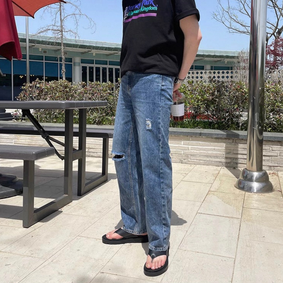 Retro Ripped Loose Jeans